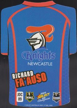 2009 Select NRL Champions - Holographic Jersey #JDC89 Richard Fa'Aoso Back